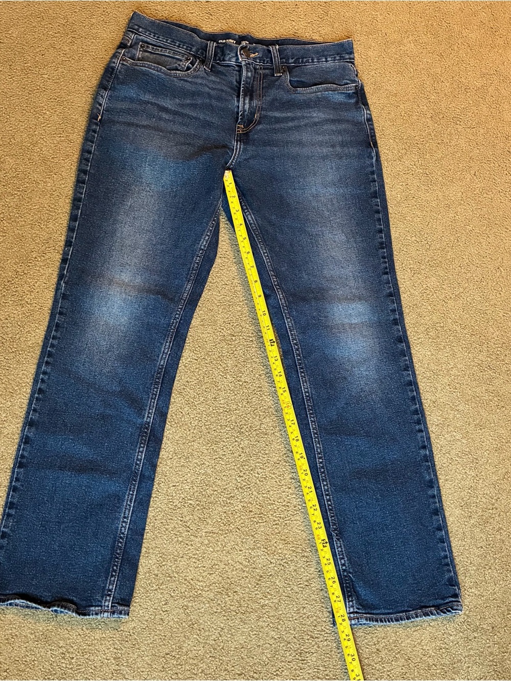 Old Navy Men's Dark Blue Straight Leg Denim Jeans Size 32x30 Built in Flex Pants - Picture 3 of 11